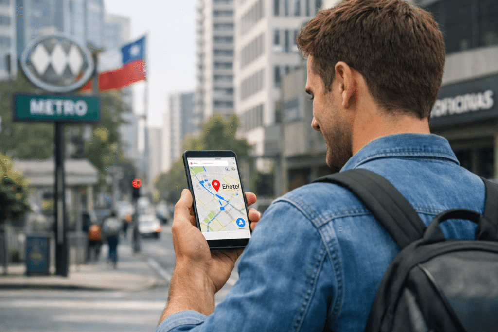 Persona enviando correo electrónico a contacto plataforma de gestión hotelera en Chile – Ehotel